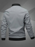 Lucas | Men's Casual Zip-Up Polyester Bomber Jacket Baseball Collar