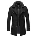 Caleb | Men's Double-Layer Wool Blend Single-Breasted Overcoat