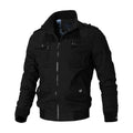 Elijah | Men's Military-Style Zip-Up Bomber Jacket Ribbed Cuff