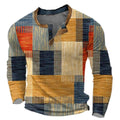 Caleb | Men's Retro Colorblock Long Sleeve Henley Knit Sweater
