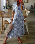 Mia | Women's Boho V-Neck Tassel-Tie Flowy Midi Dress