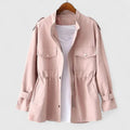 Olivia | Women's Coat Drawstring-Waist Utility Jacket Snap-Pocket