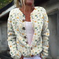 Harper | Women's Floral Knit Button-Front Cardigan Sweater