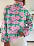 Amelia | Women's Floral Print Relaxed-Fit Turtleneck Sweater