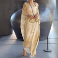 Charlotte | Women's Flowy Batwing-Sleeve Maxi Long Sleeve Dress Crewneck
