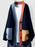 Madison | Women's Oversized Color-Block Button-Front Cardigan Sweater