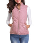 Charlotte | Women's Quilted Zip-Up Lightweight Puffer Vest Stand Collar