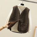 Charlotte | Women's Sherpa Fleece Button-Front Puffer Vest
