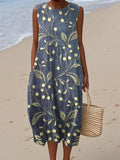 Mia | Women's Sleeveless Floral Print Relaxed-Fit Midi Dress