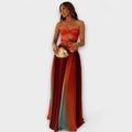 Evelyn | Women's Strapless Cutout Flowing A-Line Maxi Dress