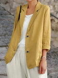 Isabella | Womens Vest Casual Linen Blazer Open Front Two-Button Jacket