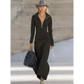 Layla | Women's Zip-Up Collared Maxi Long Sleeve Dress